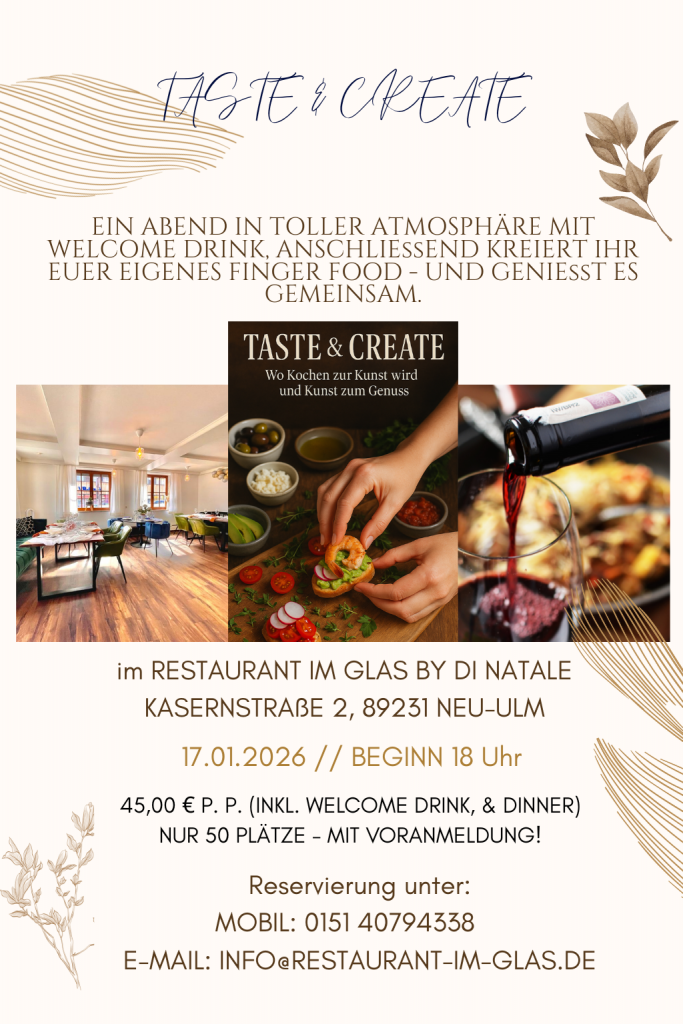 Taste & Create Veranstaltung am 17.01.2026